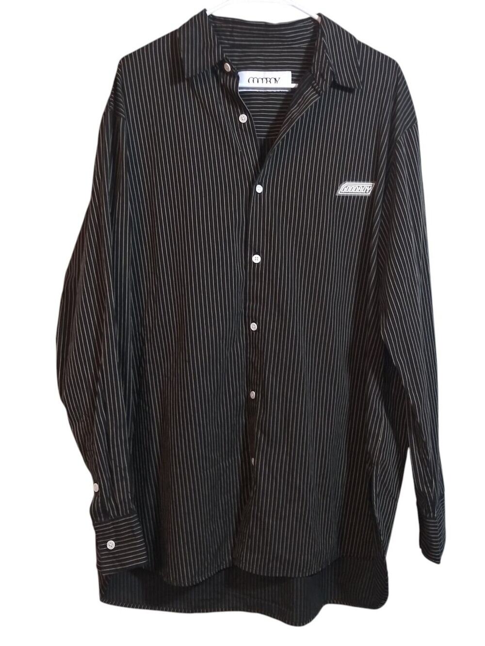 XOXOGOODBOY Black Stripe Oversized Button Up Poplin Hemp Cotton Size OS